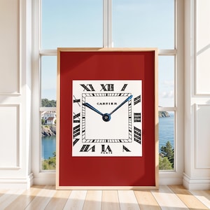 Impresión de reloj de lujo / Impresión de reloj con números romanos / Impresión de alta costura de lujo / Arte mural de moda / Impresión elegante y chic / Regalos para él /