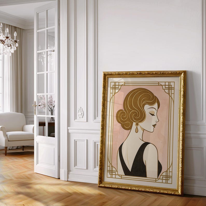 Art Deco Flapper Wall Art – 1920s Vintage Woman Portrait Print – Gatsby ...