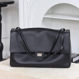 Bolsos de hombro de piel de vaca suave, bolsos tote de estilo holgado, bolso tote de gran tamaño