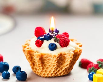 Fruit Basket Candle: Handmade Soy Wax Dessert Candle