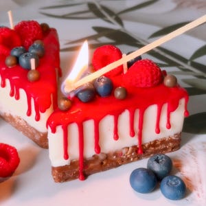 Strawberry Cheesecake Candle: Scented Soy Wax Dessert Candle