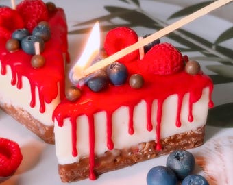 Strawberry Cheesecake Candle: Scented Soy Wax Dessert Candle
