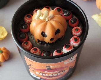 Spooky Pumpkin Spice Halloween Candle Decor
