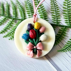 Scented Tulip Wax Sachet Natural Soy Wax Sachet Air Freshener Hanging Decoration Closet Bathroom Freshener Aroma Floral Sachet Gift for Her