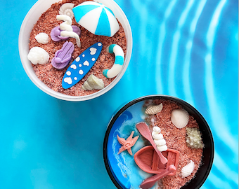 Vela de cera de soja de praia: aroma de brisa do oceano, decoração de conchas