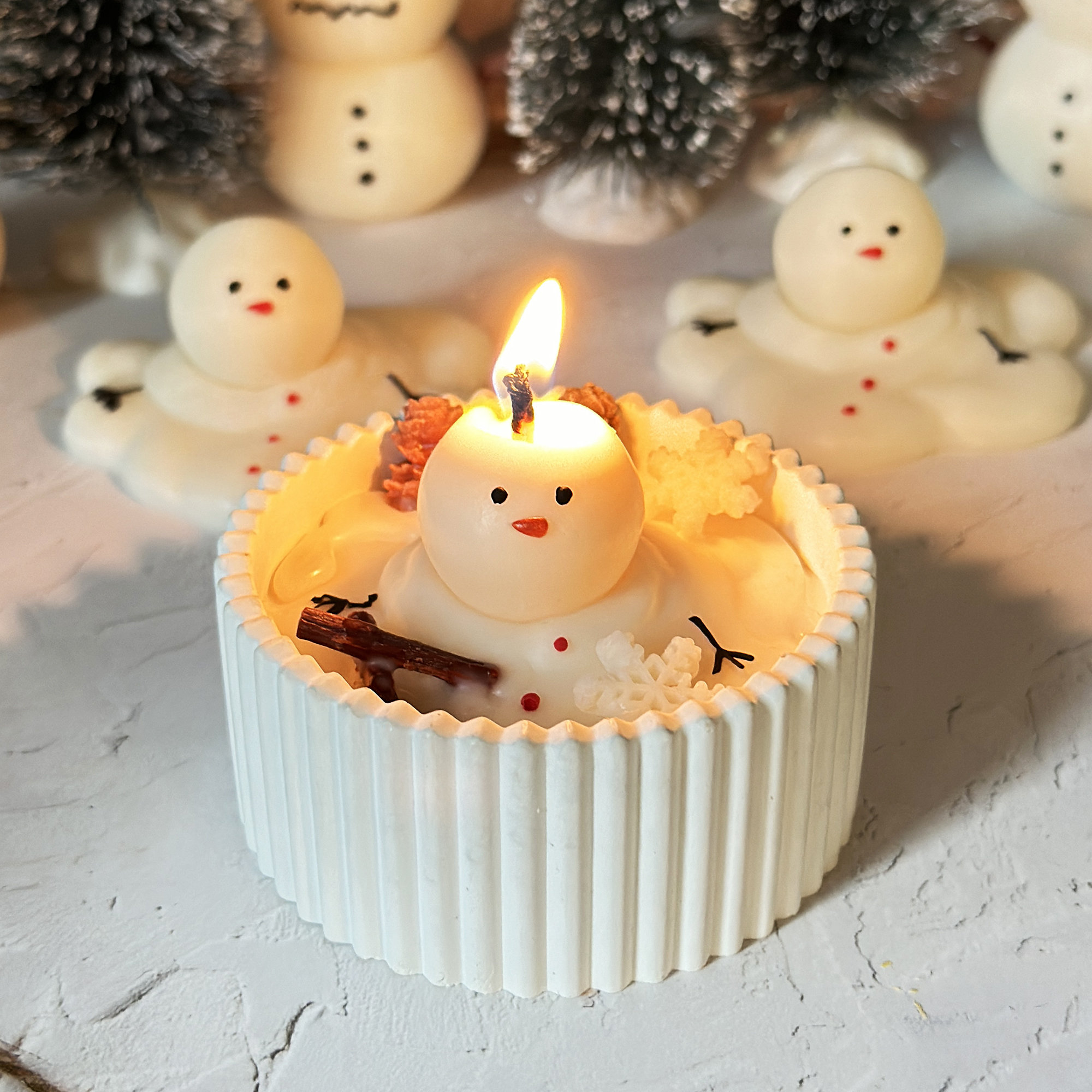 Melting Snowman Candle Christmas Decor Cute Snowman Soy Candle Gift Home Decor Christmas Gift Candle