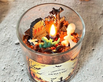 Halloween Candle Spooky Graveyard Candle Cute Halloween Decor Candle Unique Gift Autumn Candle