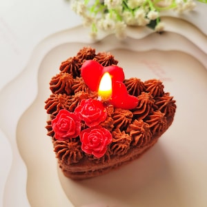 Dessert Candle Soy Wax Chocolate Cake Candle Unique Gift for Her Wedding Gift Candle Home Decor Food Candle Birthday Gift