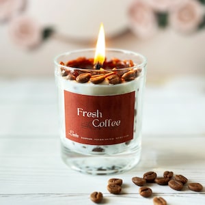 Coffee Beans Candle Soy Wax Candle Gift Handmade Candle Coffee Candle Unique Gift for Her Home Decor Candle for Coffee Lover