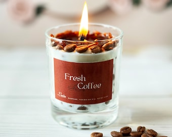 Handmade Coffee Bean Candle: Home Decor Gift, Natural Soy Wax, Housewarming Gift