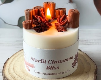 Handmade Cinnamon Soy Wax Candle: Star Anise Home Decor