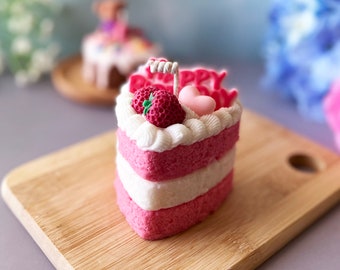 Strawberry Cake Soy Wax Candle: Birthday Gift, Home Decor