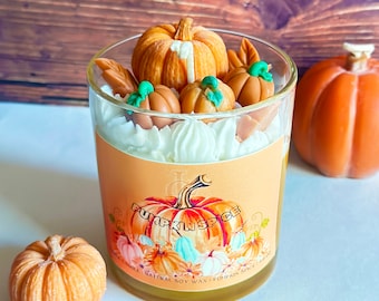 Pumpkin Spice Candle:  Autumn Home Decor, Natural Soy Wax
