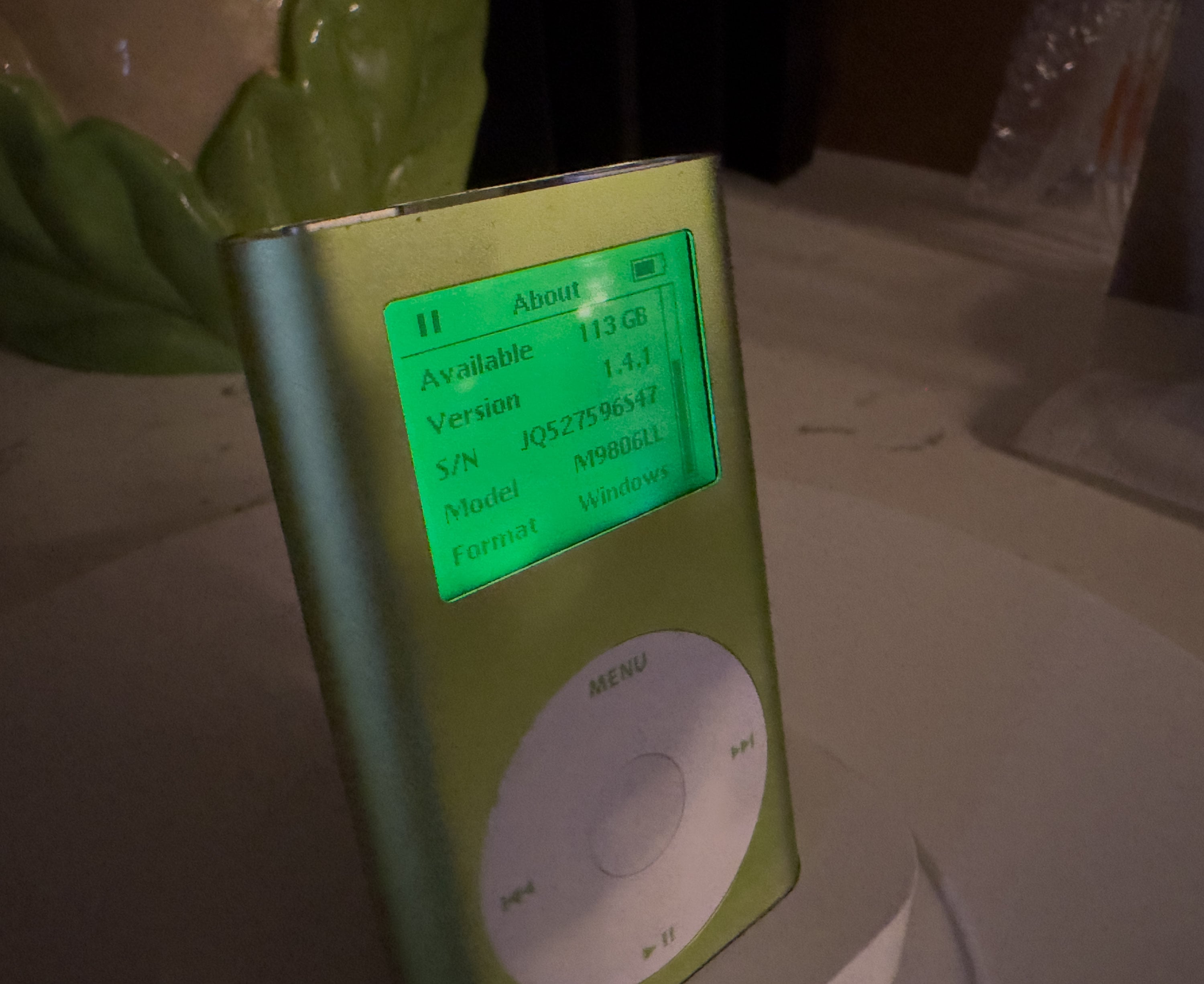 Modded Ipod Mini 2nd Gen: 128GB Flash, Green Backlight, Taptic - Etsy
