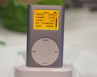 Built to Order Very Moddedd Silver iPod Mini 2nd Gen - Orange Backlight, Taptic, Flash Mod - Mint Condition! Unique