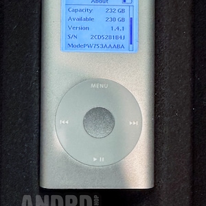 iPod Mini HP de 2.ª generación, 256 GB, gris personalizado sobre plata, mod Táptico, batería y flash nuevos, versión rara de Apple HP, en perfecto estado, se envía el mismo día.