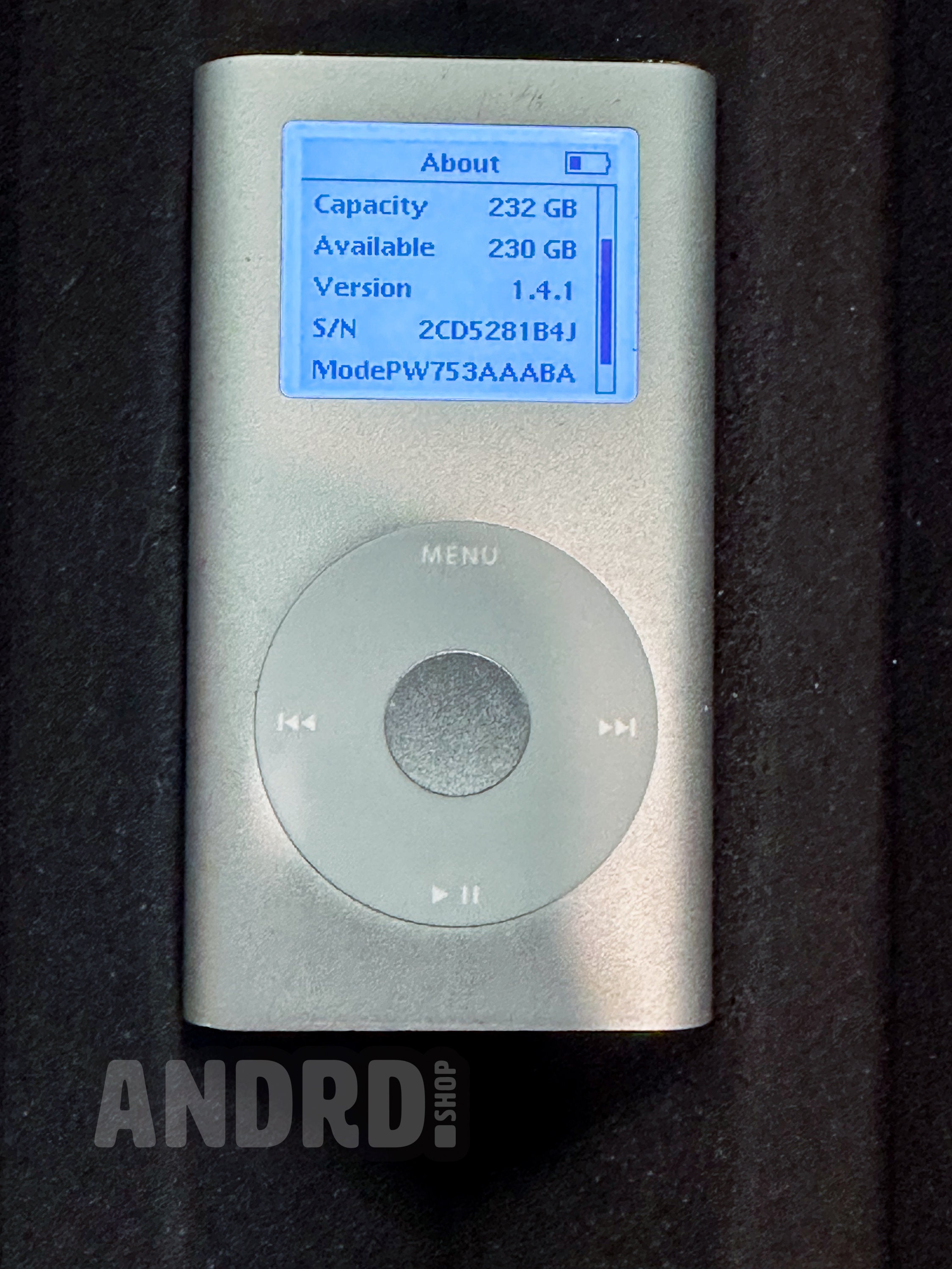 256GB Custom Grey on Silver +HP Ipod Mini 2nd Gen - Taptic