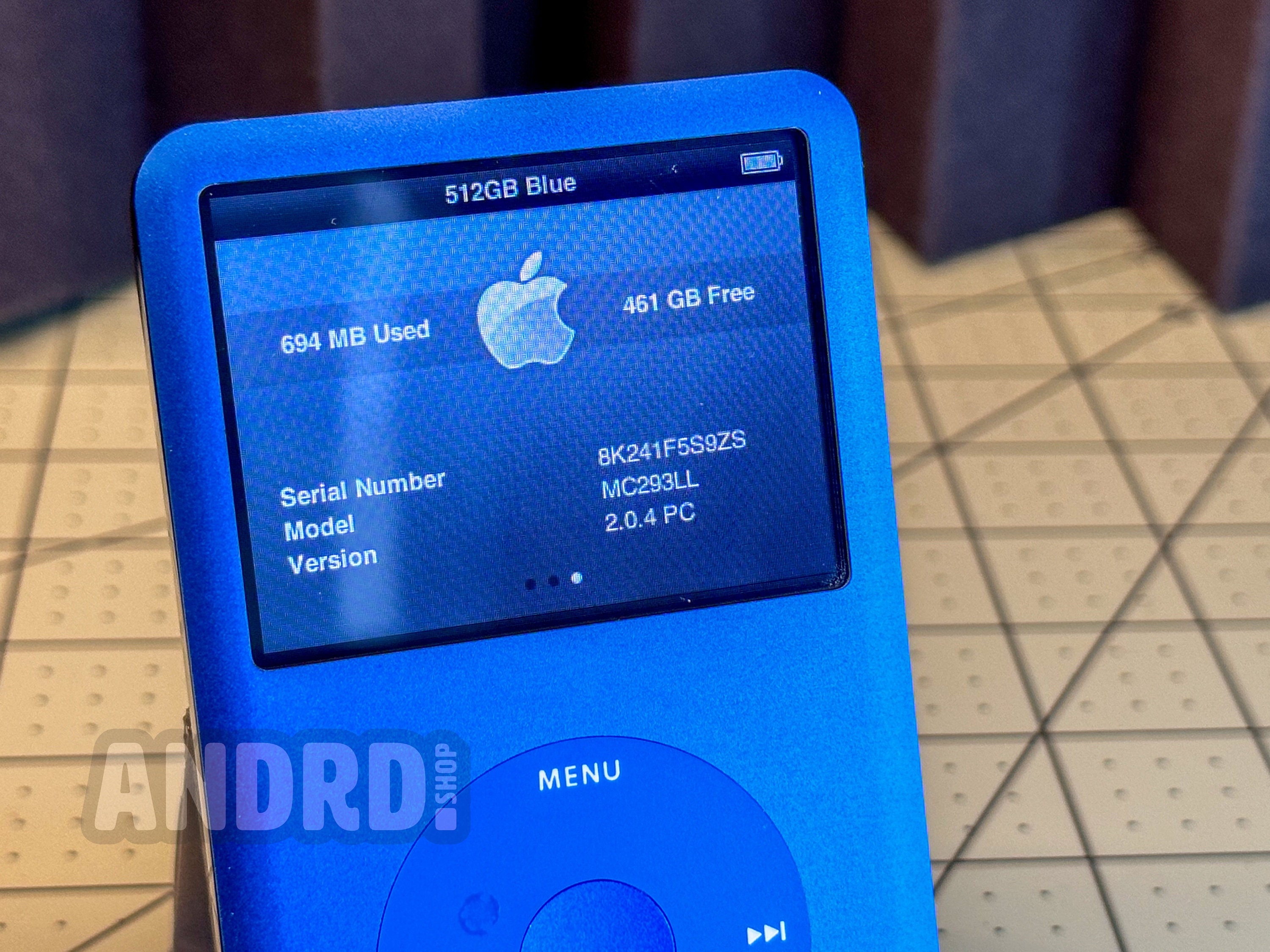 Custom 512GB-2TB Alĺ Blue Ipod Classic 7th Gen - 3000mah