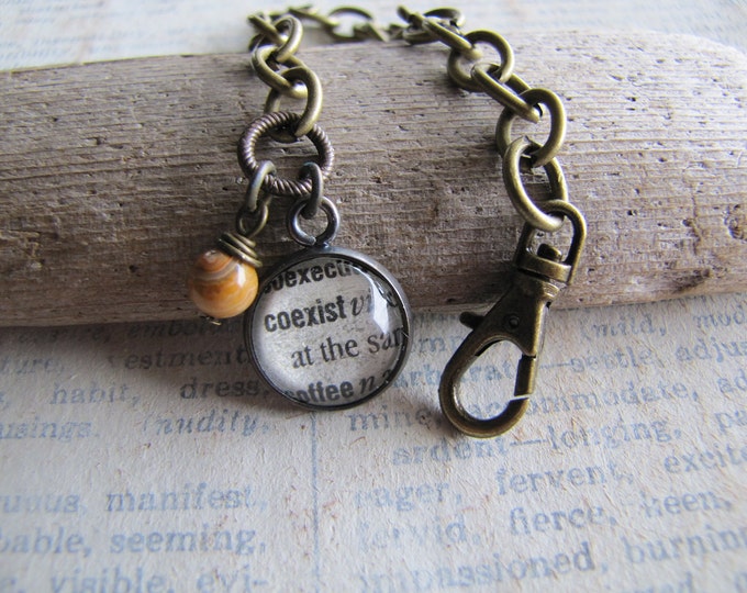 Coexist Word Charm Bracelet Dictionary Definition Jewelry Etsy
