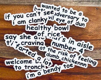 Pegatinas con letras divertidas inspiradas en Twenty One Pilots, acabado mate resistente al agua