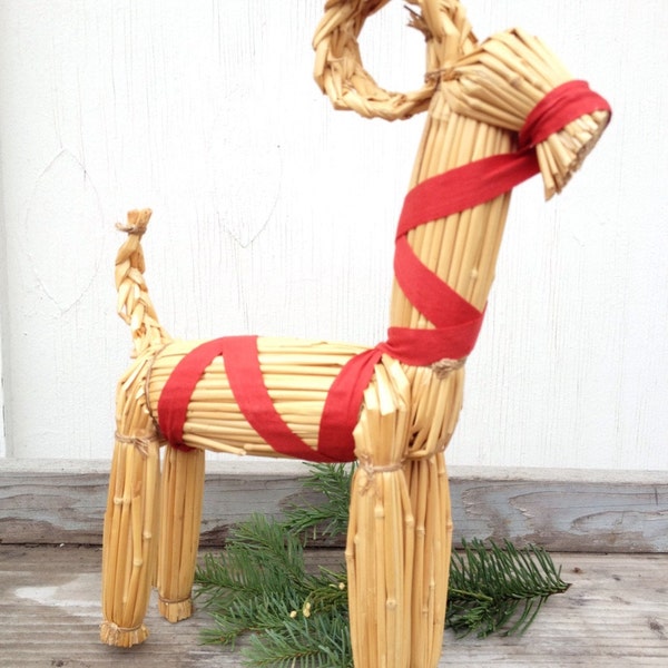 Vintage Swedish Straw Goat, Vintage Swedish christmas, Large Straw Goat