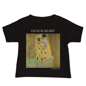Gustav Klimt 'The Kiss' Famous Painting Baby Staple T-Shirt | Premium Baby Art Tee