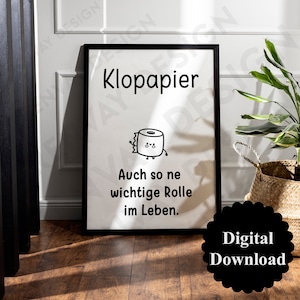Bathroom poster picture | Guest toilet picture | Toilet picture | Toilet poster | Toilet decoration | Housewarming gift | Funny | Toilet paper