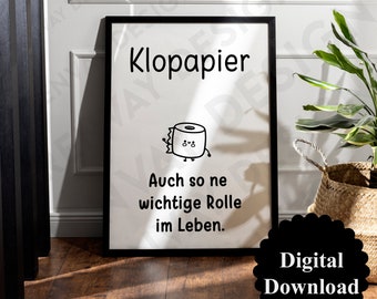 Bathroom poster picture | Guest toilet picture | Toilet picture | Toilet poster | Toilet decoration | Housewarming gift | Funny | Toilet paper