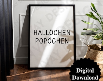 Digital file print yourself, toilet poster bathroom mural, guest toilet, funny humor, hello, butt
