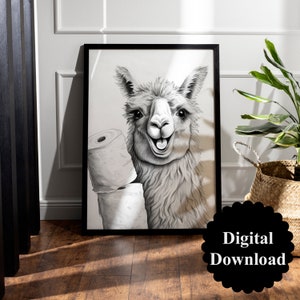21x30 / 40x50 Digital File, Toilet Poster Bathroom Mural, Guest WC Toilet, Toilet Poster, Funny Humor, Toilet Roll Lama