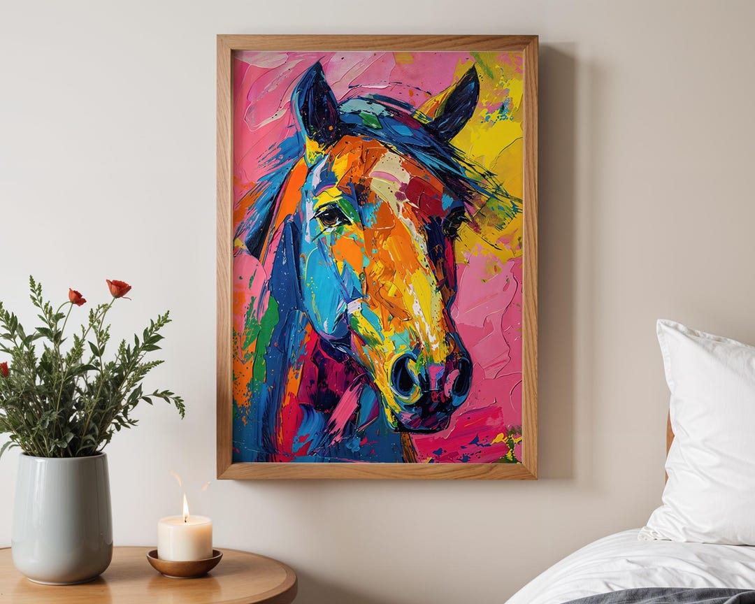 Colorful Abstract Horse Art Print - Vibrant Modern Wall Art - Etsy
