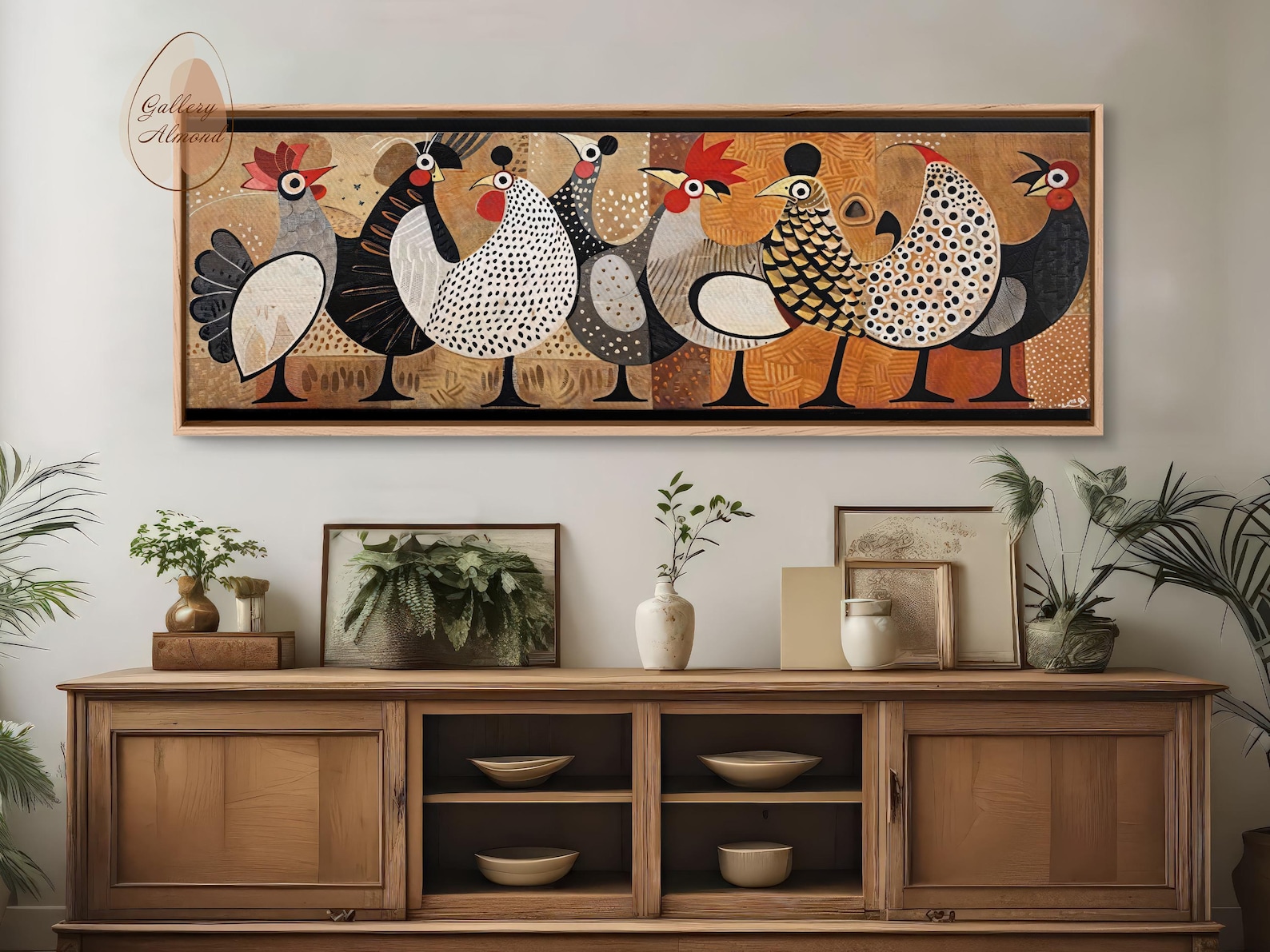 Mid Century Modern Chicken Art Print, Retro Farmhouse Hen Poster ...