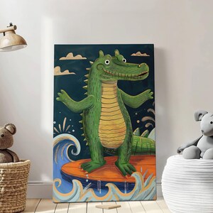 Glückliche Tiere Illustration Natur Kinderzimmer Kunst, Kinderzimmer Wand Kunst Druck, Geschenke für Kinder, Bunte Cartoon Illustration Wandkunst