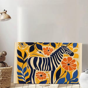 Illustrazione di animali felici, natura, arte per la cameretta dei bambini, stampa artistica da parete, regali per bambini, illustrazione colorata dei cartoni animati