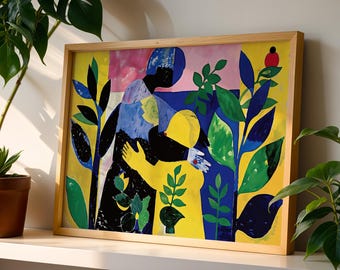 Matisse Style Abstract Couple Art Print