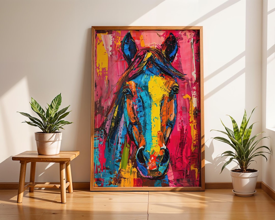 Colorful Abstract Horse Art Print - Vibrant Modern Wall Art - Etsy