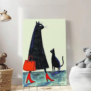 Illustrazione di animali felici, natura, arte per la cameretta dei bambini, stampa artistica da parete, regali per bambini, illustrazione colorata dei cartoni animati