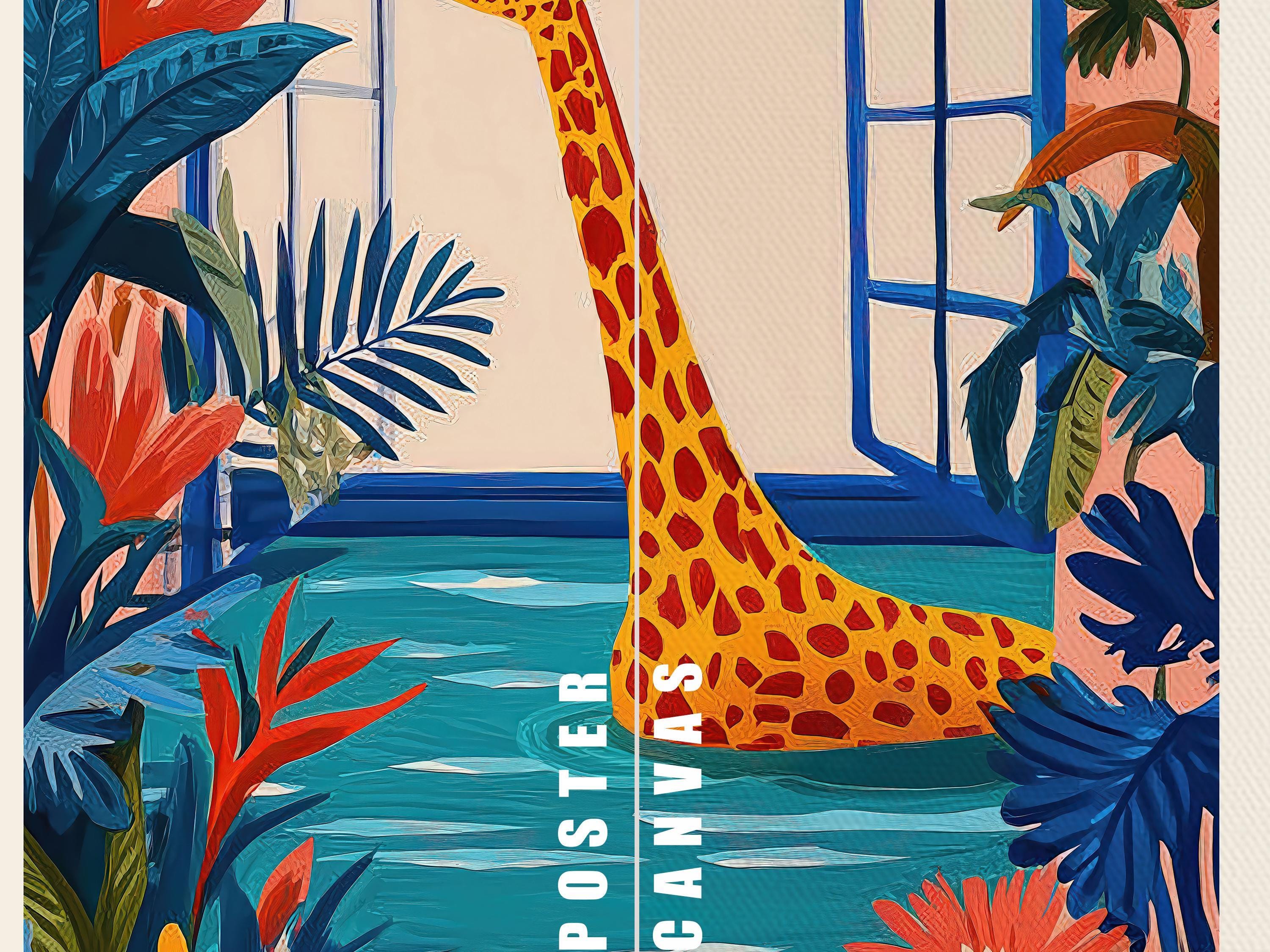 Henri Matisse Style Bathroom Giraffe Print, Boho Decor - Etsy