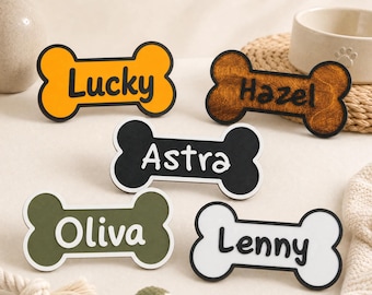 Personalisiertes Hundeknochen-Namensschild - Benutzerdefinierte Hundehütte & Kistenanhänger, Hundezimmertürschild, Geschenk für Tierliebhaber