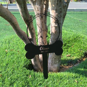 Personalized Dog Memorial Stake – Custom Metal Pet Grave Marker, Dog Breed Garden Sign, Pet Remembrance Gift, Outdoor Dog Tribute