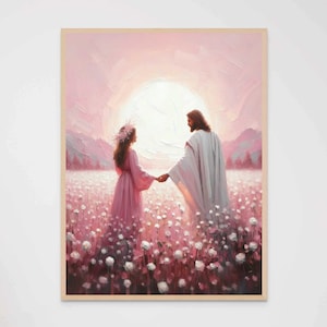 Faith in Him, Modern Christian Art, Jesus and Girl, Picture of Jesus, LDS Art, Bible Prints, Jesus with Woman Art, Christian Painting