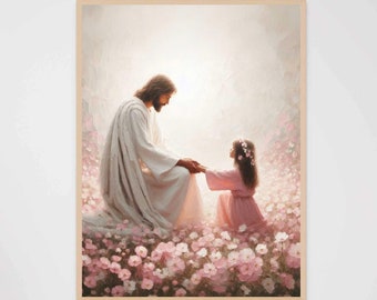 His Touch, Christian Wall Art, Jesus Painting, LDS Art, Christian Prints, Bible Art, Jesus with Children, Christian Poster, Picture of Jesus