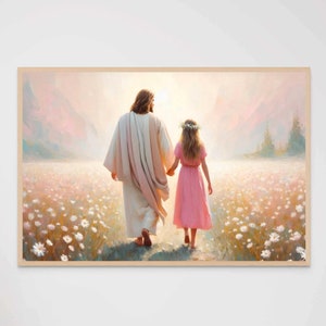 Path of Faith, Christian Wall Art, Jesus with Girl, Picture of Christ, LDS Wall Art, Bible Wall Art, Jesus and Children, Christ Download