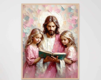 Words to Remember, Christian Art, Jesus and Girls, Jesus Painting, LDS Art, Jesus with Children, Mormon Art, Bible Art, Christian Printable