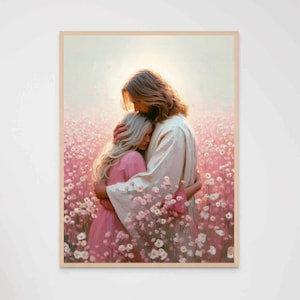Beloved Faith, Christian Painting, Jesus with Girl, Jesus Picture, Jesus with Woman Art, Bible Painting, Religious Art, Bible Sketches