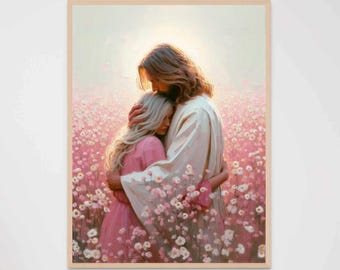 Beloved Faith, Christian Painting, Jesus with Girl, Jesus Picture, Jesus with Woman Art, Bible Painting, Religious Art, Bible Sketches
