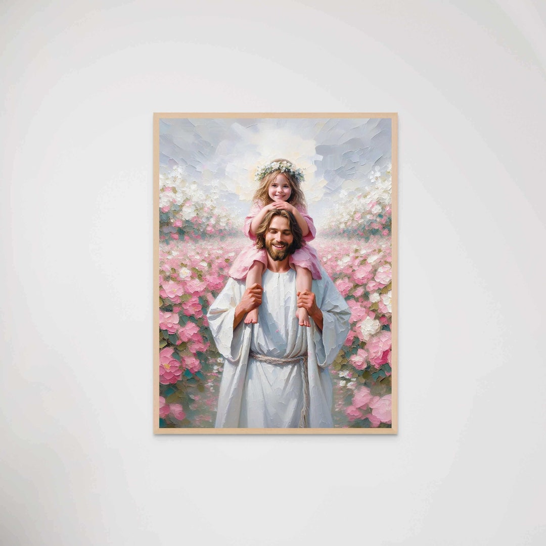 Sonrisas y Fe, Pintura Cristiana, Jesús y Niña, Jesús con Niños, Arte ...