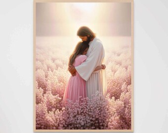 Trust Jesus Today, Christian Prints, Jesus with Woman, Picture of Christ, Jesus with Girl, Bible Painting, Jesus Art, Jesus Printable