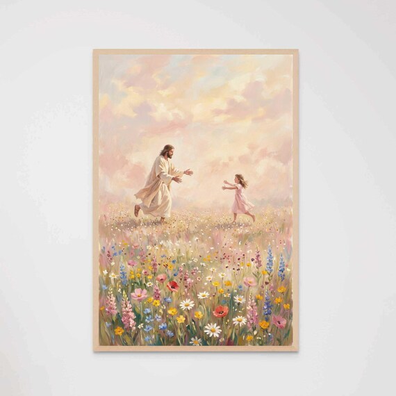 Finding Christ, Christian Wall Art, Jesus with Girl, Jesus Art, LDS Art, Bible Wall Art, Jesus with Children, Picture of Christ, Jesus Art
