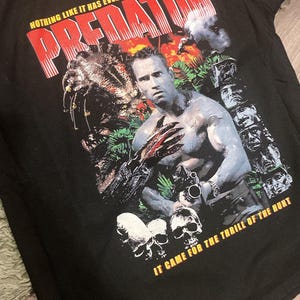 Predator Movie T-Shirt | 80s Action Sci-Fi Graphic Tee | Arnold Schwarzenegger Retro Film Shirt